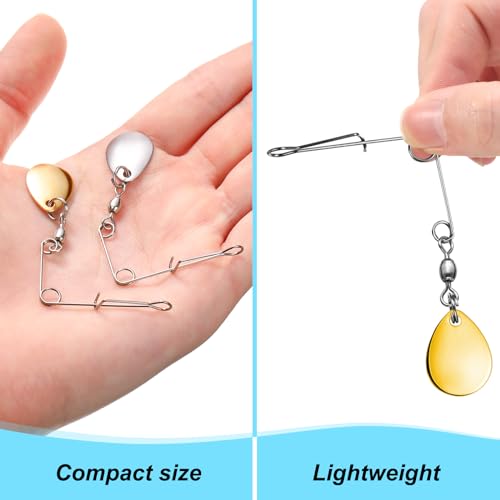 Sumind Fishing Spinner Blades Spinner Bait Smooth Spoons Rigs Fishing Spoons Blades Lures Accessories - color: Silver Gold, size: Large