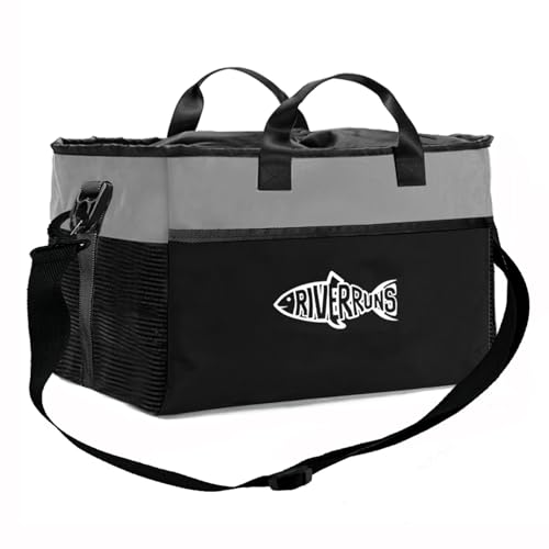 Riverruns Fishing Hunting Wader Bag with Vented Mesh, Waders Boots Bag, Fly Fish Storage Bag for Fishing, Hiking, Camping - color: Charcoal Taupe, size: X-Large 108 L