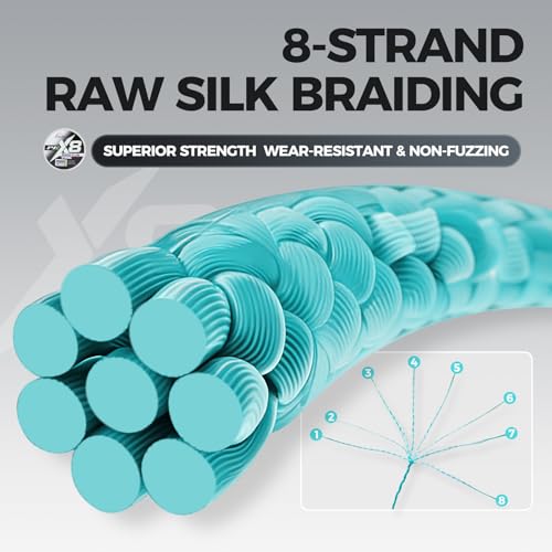 X8 Braided PE Fishing Line - Zero Stretch High Sensitivity 8 Carrier Line, Super Strong Abrasion Resistant for Smooth Casting, Saltwater Freshwater Lure Fishing, 110 Yards - color: Blue, size: 50LB