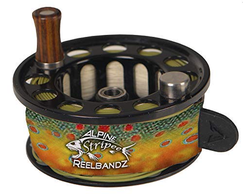 Alpine Innovations Stripee ReelBandz 3 Pack | Prevent Line Tangles | Regular Fits 7/8″ Wide & 2.25″ Dia – 3.50 Dia. | Large Fits 1.25″ Wide & 3.0″Dia – 4.25″ Dia. - size: Large, style: Brook Trout