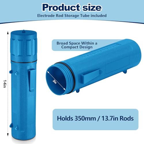 Zonon 2 Pcs Welding Rod Storage Tube 14 Inch Stick Electrode Storage Container Airproof Waterproof Canister (holds 350mm / 13.7in Rods)(Blue) - color: Blue