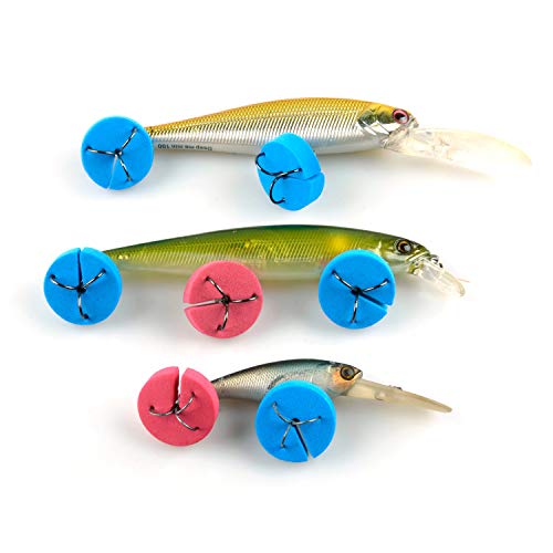 Fishing Hook Covers Hook Bonnets Treble Hook Guards - One Size Fits Most, Tangles Free, EVA Material Fishing Hook Caps Protect Your Sharp Hooks and Long Using - color: Red & Blue, size: 4#, 6#, 8#, 10#