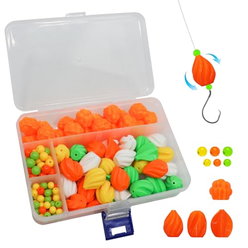 51pcs Floats Pompano Rigs Surf Fishing Rig Floats Cylindrical, Spin, Trout, bass, Salmon Fishing rigs with Tackle Box