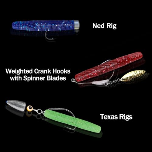 Soft Plastic Worms Lures with Salted Hook Slot 2.6in FS/RE-11 - size: 60pcs