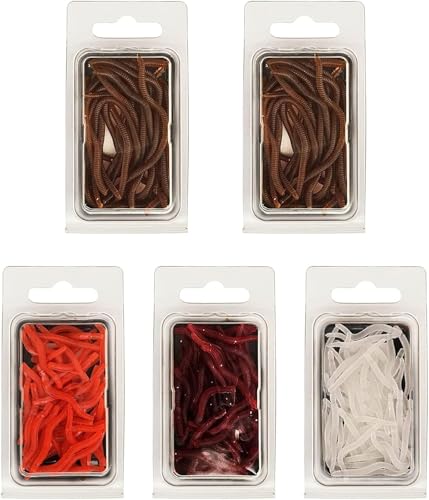 20 Pcs Soft Fishing Lures for Bass Soft Lures Swimming Earthworm Baits Lifelike-Fake Baits Artificial Worm-Fishing Lure, and Attractants