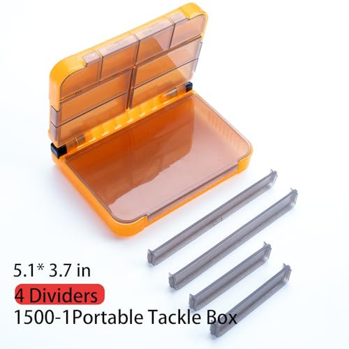 5 Pack Mini Plastic Tackle Boxes, Waterproof Fishing Gear Organizer for Lures, Hooks, Baits - color: Orange Original 5 packs