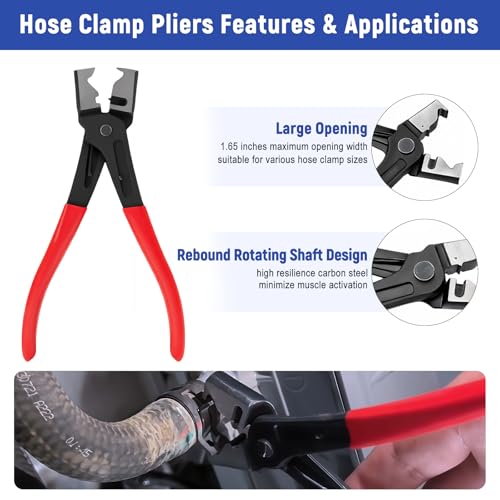 7 Pcs Electrical Disconnect Pliers for Cars 37960 37980, Connector Separator 13120 & Hose Clamp Pliers with Terminal Removal Tools, Work Gloves & Tool Bag - for Automotive Electrical Connector
