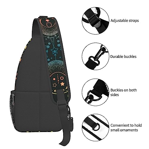 VOOHDDY Magical Astrology Moon Star Magic Sling Bag For Women Men Travel Hiking Backpack Crossbody Shoulder Chest Bags Casual Daypack Sport - color: Magical Astrology Moon Star Magic