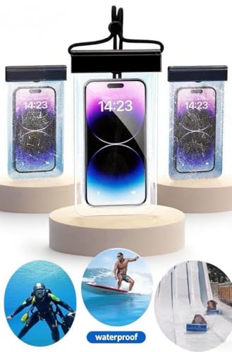 1PCS Waterproof Phone Case - Universal Fit for iPhone 14/13/12 & Android Phones - Submersible Up to 100ft for Kayaking, Fishing, Rain,etc.(Black/White/Pink) (Black) - color: Black