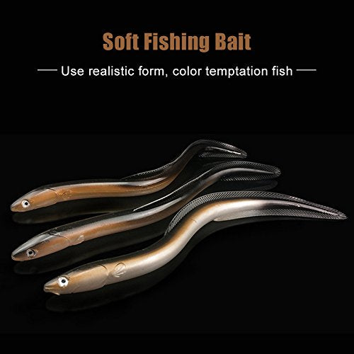 Dilwe Artificial EEL Bait, 1 Pc Big Soft EEL-Shaped Fishing Lure Bait for Freshwater Saltwater Fishing Fishing Supplies Bait