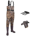 FISHINGSIR Fishing Waders for Men, 2-Ply Nylon/PVC Waterproof Women Chest Wader with Boots, Bootfoot Hunting Waders - color: Camo, size: M08/W10