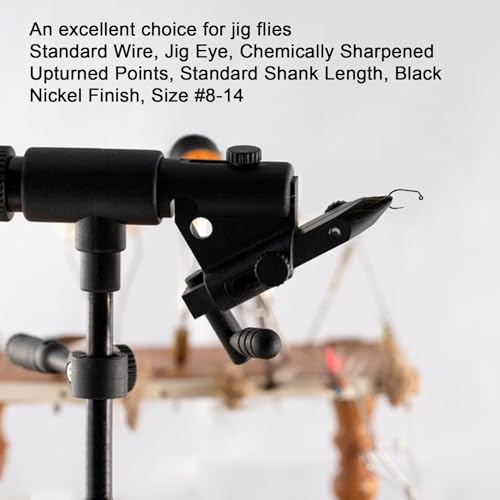 Eupheng Fly Fishing Hooks 100pc Pack Micro Barbed High Carbon Steel Bronze Forged for Dry Flies, Curved Nymphs, Shrimp,Caddis Pupa - color: EP FLY-C&R-JIG-0053, size: #12
