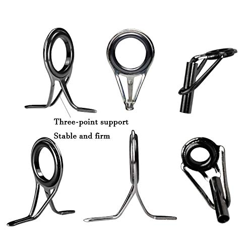 QualyQualy Fishing Rod Repair Kit - Tip Guide Replacement - Stainless Steel Ceramic Ring - 6pcs/7pcs/30pcs - color: C - Rod Guides 7pcs