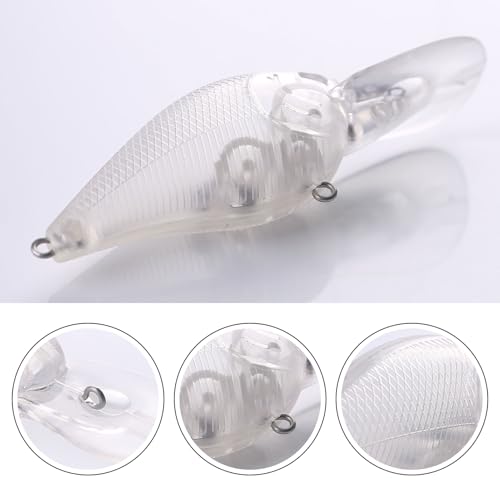 20pcs/25pcs Fishing Blanks Lures Kit Fishing Topwater Unpainted Swimbait Unpainted Crankbaits Hard Baits DIY Lure for Bass Salmon Trout Saltwater and Freshwater - color: 25PCS 3.53″/0.38oz