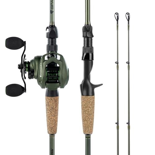KastKing Spartacus II Twin-Tip Fishing Rod and Reel Combo, Spinning & Casting Combo, Fishing Poles and Reels Combo, KastFlex IM6 Graphite Blanks, 2-Piece Rods with Extra Tip - style: Cast-6'8'' Mh- Left Handed (2 Pcs+ Extra Tip)