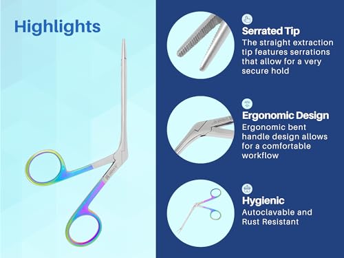 ARTMAN INSTRUMENTS Hartman Alligator Micro Forceps Precise ENT Procedures with Alligator Ear Forceps - Curved Jaw Design, Non-Slip Grip Handle, Fine-Tip by Artman Instruments (3.5 Inch) - size: 3.5 Inch