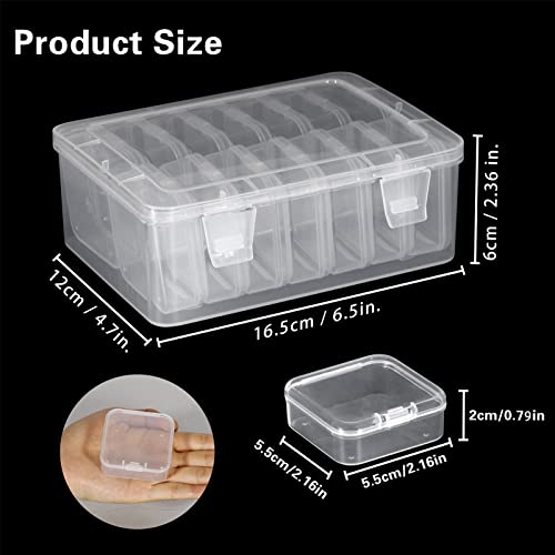 Mathtoxyz Small Bead Organizers, 45 Pieces Plastic Storage Cases Mini Clear Bead Storage Containers Transparent Boxes with Hinged Lid and Rectangle Clear Craft Supply Case - color: Clear - 3P