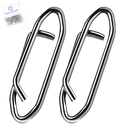 Power Fishing Clip - Fishing Speed Clips 50Pcs Stainless Steel Quick Change Connector,Link Split Rings Snaps for Lures Saltwater Size S# M# L# - size: M#_50pcs_A