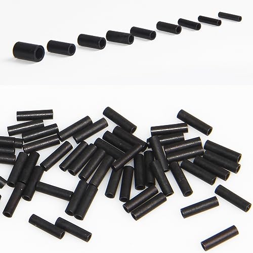 Fishing Crimps Single Barrel Crimp Sleeves Black Oxidized Copper Tube Crimping Sleeves Fishing Line Connector Rigging Tackle - size: 100pcs-1.4mm Inner Dia