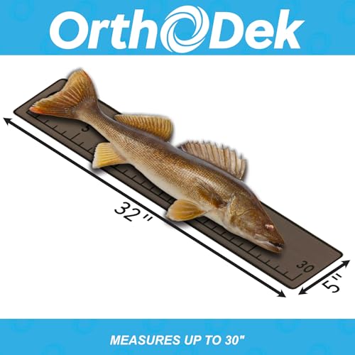 30" Fish Ruler for Boats, 32x5 EVA Foam Measurement Board with Peel and Stick Adhesive Backing, Easy-to-Read Fish Sizing Ruler for Boats, Yachts, Kayaks, and Personal Watercraft (Teak) - color: Teak