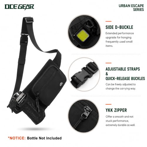Waist Pack with Water Bottle Holder for Men Women Waist Bag Running Waist Pack Waterproof for Outdoor Travel Cycling Climbing Walking Fit All Phones (Bottle Not Included)(Black) - color: black