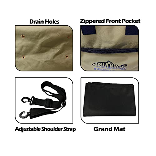 Riverruns Fishing Hunting Wader Bag with Vented Mesh, Waders Boots Bag, Fly Fish Storage Bag for Fishing, Hiking, Camping - color: Khaki, size: X-Large 108 L