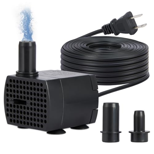90GPH Mini Submersible Pump, Small Fountain Pump (5W 350L/H), Ultra Quiet Aquarium Water Pump for Fish Tank, Tabletop Fountain, Pet Fountain, Indoor or Outdoor Pond Fountain Pump (5W)