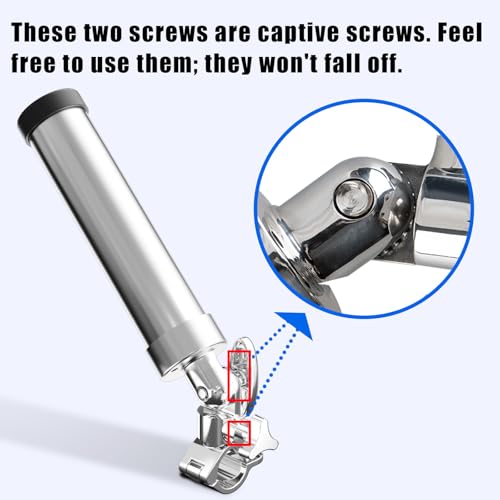Boat Fishing Rod Holder, 360 Degree Marine Grade Stainless Steel 316 Adjustable Swivel Fishing Pole Holders, Deck Mount and Rail Mount Fishing Rod Bracket - style: 25mm Rail Mount