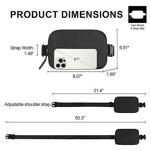 CLUCI Small Belt Bag for Women, Crossbody Everywhere Waist Packs Trendy, Women's Fanny Pack with Adjustable Strap - color: A1-1 Black