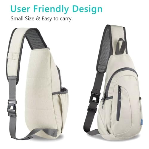 TITECOUGO Small Sling Bag, Lightweight Crossbody Backpack for Men Women, Shoulder Bag for Sports and Outdoor - color: Z1-canvas, Gray
