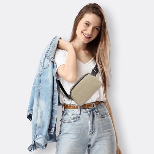 JSJ Mini Fanny Pack for Women & Men,Valentines Day Gifts for Girls Teens Kids Daughter Sister Her,Trendy Stuff Crossbody Bags Cute Everywhere Belt Bags. (Khaki) - color: Khaki