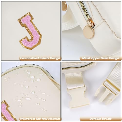 Uygafly Birthday Gifts for 4 5 6 7 8 9 10 11 12 13 Year Old Girl,Gift for Teen Girls Kids Toddler,Personalized Initial Fanny Pack Purse Crossbody Bag Belt Bag Cute Trendy Stuff | Cream,J - color: Cream, style: J