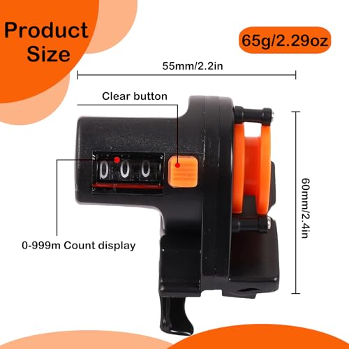 Fishing Line Counter 0-999M for Spooling & Trolling, Fishing Line Spooler, Portable Depth Gauge with Easy-Read Display, Essential Tackle, Fishing Ruler