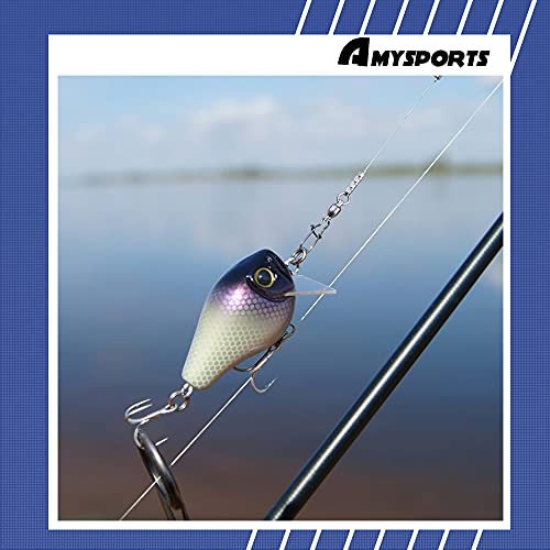 AMYSPORTS Ball Bearing Swivels Fishing Barrel High Strength Fishing Snap Bearing Connector Ring Snaps Swivels Saltwater Stainless Steel Accessories - size: Size 2+2 (53lb) 48 pcs