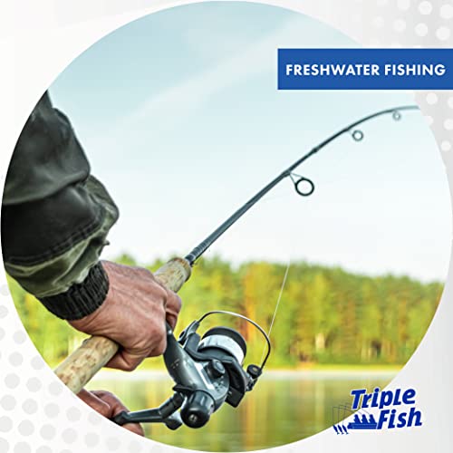 Triple Fish Monofilament Fishing Line - Strong Clear Pink Camo Color for Trolling, Bottom Fishing, Casting Main Line Catfish, Bass - color: Clear, style: 8 Lb Test / 1/4 Lb Spool
