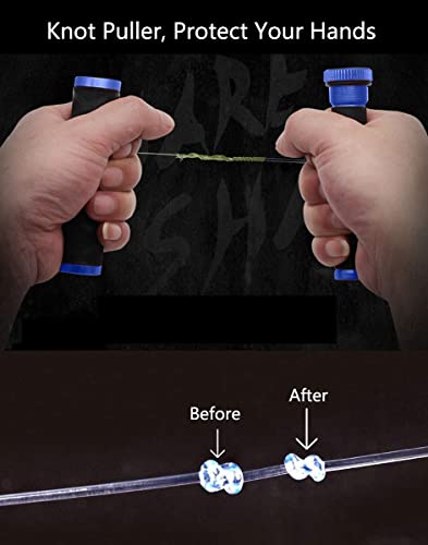 Fishing FG GT Knot Puller Assist, Fishing Knot Tying Tool, PE Fishing Line Spooling Pull Drag, Tension Line Dragger - color: Blue, size: Small