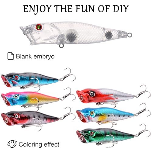 20pcs/25pcs Fishing Blanks Lures Kit Fishing Topwater Unpainted Swimbait Unpainted Crankbaits Hard Baits DIY Lure for Bass Salmon Trout Saltwater and Freshwater - color: 25PCS 3.54″/0.38oz