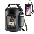 5L Waterproof Dry Bag with Bottle Holder & Mesh Pocket, 500D PVC Tarpaulin Roll Top Dry Sack with Inner Waterproof Adsorption Film, Lightweight Dry Bag for Kayaking, Beach, Boating, Fishing, Travel - size: 5L