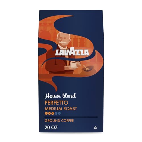 Lavazza Perfetto Ground Coffee Blend, Dark Roast, 20 Ounce, Value Pack, Caramel flavor with Dark and Velvety Texture, 100% Arabica - size: 20 Ounce (Pack of 1)