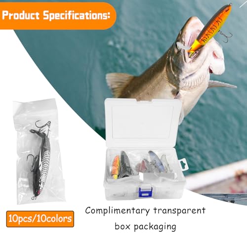 Multi Jointed Swimbait Saltwater Fishing Lures with Sharp Treble Hooks, Bass Fishing Lures Walleye Trout, Lifelike Slow Sinking Fish Bait Lures Kit Freshwater - color: Whopper Lure