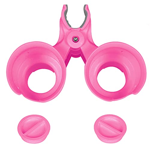 ROBOCUP, (Hot Pink), Patented Clamp On Boat Cup Holder |Multifunction Dual Drink Caddy for Fishing Poles, Tools, Net, Gaff |Portable Storage for Boating, Beach, Umbrellas, Golf Carts, Strollers - color: Hot Pink, size: Standard Spring