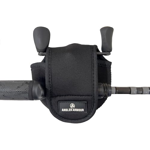 Angler Armour Baitcast Reel Cover | Baitcaster Sleeve | Fishing Reel Pouch | Low Profile Baitcasting Reel Protector | Neoprene Reel Case | 50 100 200 Series Baitcast Covers - color: Black