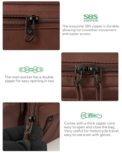WATERFLY Fanny Pack Waist Packs: Large Crossbody Fanny Packs for Women Men with 5 Zipper Pockets Adjustable Strap Waist Bags Hip Pack for Traveling Cycling Running Hiking-Brown - color: Brown