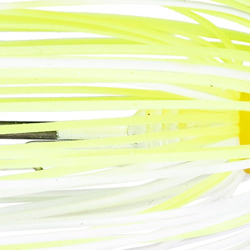 Strike King Thunder Cricket Fishing Lure, Vibrating Swim Jig, Silver Blade, 4/0 Jungle-Style Flipping Hook - color: Chartreuse White, size: 1/2 oz