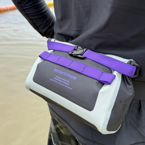 Waterproof Waist Bag, for Surfing, Paddleboarding, Boating,Cycling,Water Park Activities (Gary/purple) - color: Gary/purple