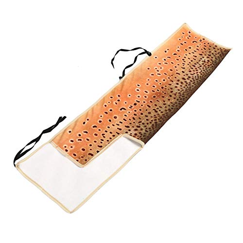 M MAXIMUMCATCH Maxcatch Fly Rod Sock, Thicken Cotton Fabric Protector Rod Cover with 4 Compartments, for 9ft/10ft 4-Sec Fly Rod - color: Brown Trout, size: For 9FT 4-SEC Fly Rod