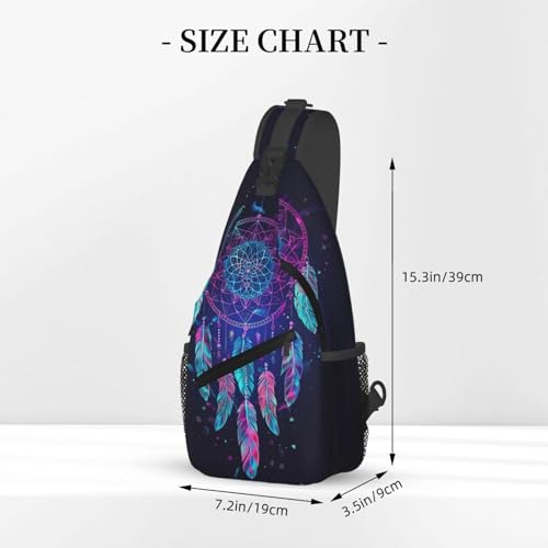 Dream Catcher Sling Backpack Chest Bag Crossbody Shoulder Bag Gym Cycling Travel Hiking Daypack For Men Women - color: Dream Catcher
