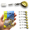 Harmony Fishing Company - [7 Pack] Tail Spinners (Hitchhikers for Soft Plastic/senko Fishing Lures, Willow or Colorado Blade) - style: Colorado Blade (7 Pack, Gold)