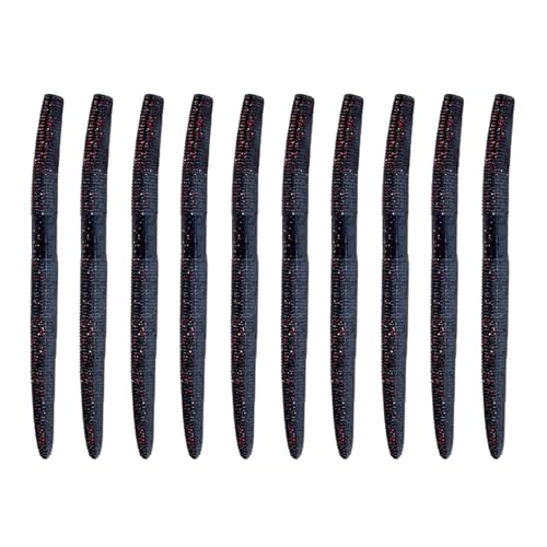 Soft Plastic Fishing Lures with Salted Hook Slot 10pcs FS/RE-09 - color: Color F