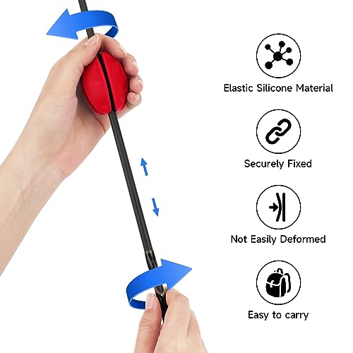 SANLIKE 6Pcs Elastic Rubber Fishing Rod Holder Fixed Balls Pole Protector | High stretch construction, multi-aperture fit, anti-slip rod fixation, lightweight portable outdoor fishing accessory - style: Red-6pcs